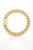 10mm Moissanite Miami Cuban Link Bracelet Iced Out 925 Sterling Silver Yellow Gold
