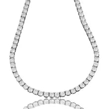 3mm White Gold Plated Tennis Necklace – 925 Sterling Silver Round Cut CZ Choker Chain