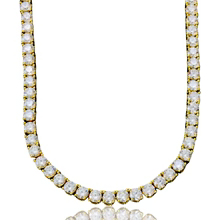 Gold Tennis Chain Necklace 4mm AAA Cubic Zirconia
