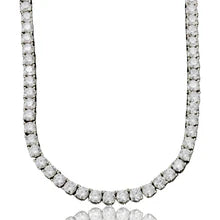 4mm White Gold Plated Tennis Necklace – 925 Sterling Silver Round Cut Iced Choker Chain