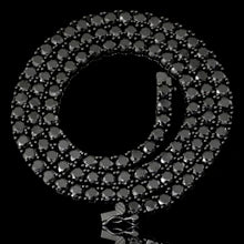 4mm Black Tennis Necklace – Blacked Out Iced Round Cut Choker Chain