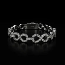 Edrisian 1.53 CTW Infinity Link Moissanite Bracelet 12mm Iced Out Rhodium Plated