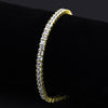 Gold Plated 925 Sterling Silver Tennis Bracelet – 5mm Princess Cut Moissanite Ice Chain