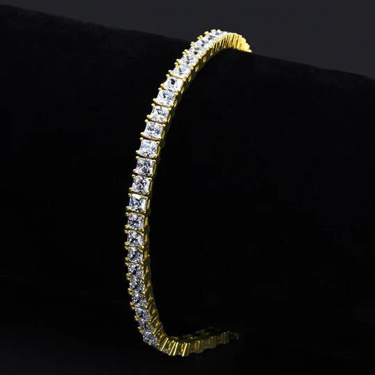 Gold Moissanite Tennis Bracelet 4mm – 8" Steel