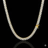 Cerys 5mm Baguette Moissanite Tennis Necklace - Yellow Gold Plated 925 Silver Chain