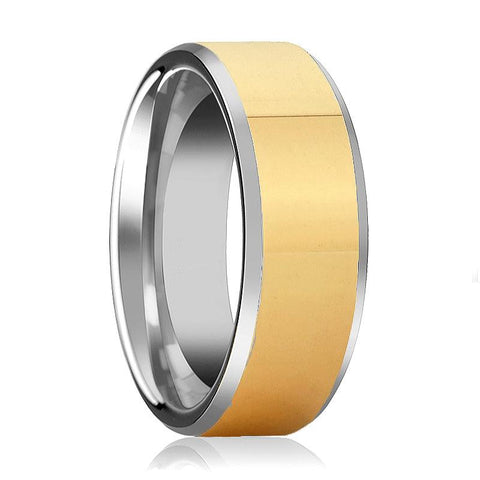 TROOPER | Tungsten Ring Gold Polished Center