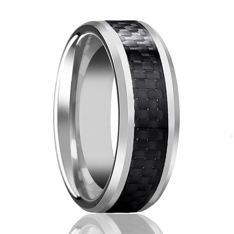 HERALD | Black Carbon Fiber Inlay Tungsten Ring