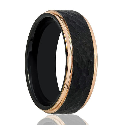 VOLANTIS | Rose Gold Step Edges Tungsten Ring