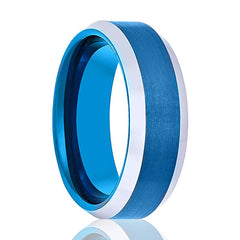 HYDRO | Blue and Silver Edges Tungsten Ring