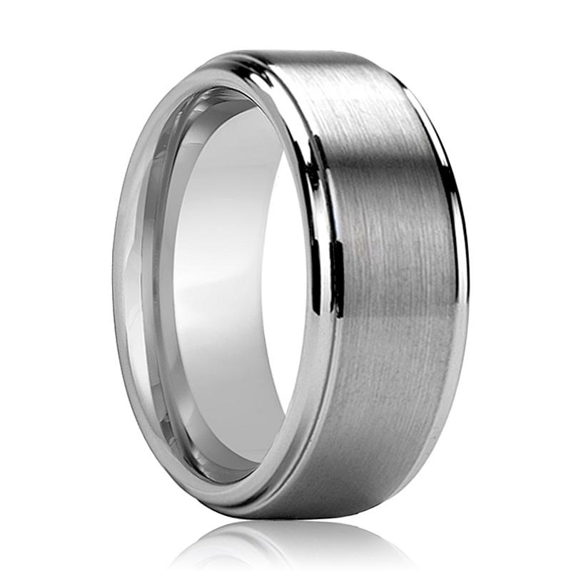 MARVEL | Polished Stepped Edge Tungsten Ring