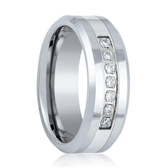 CETUS | 7 White CZ Diamonds Tungsten Ring