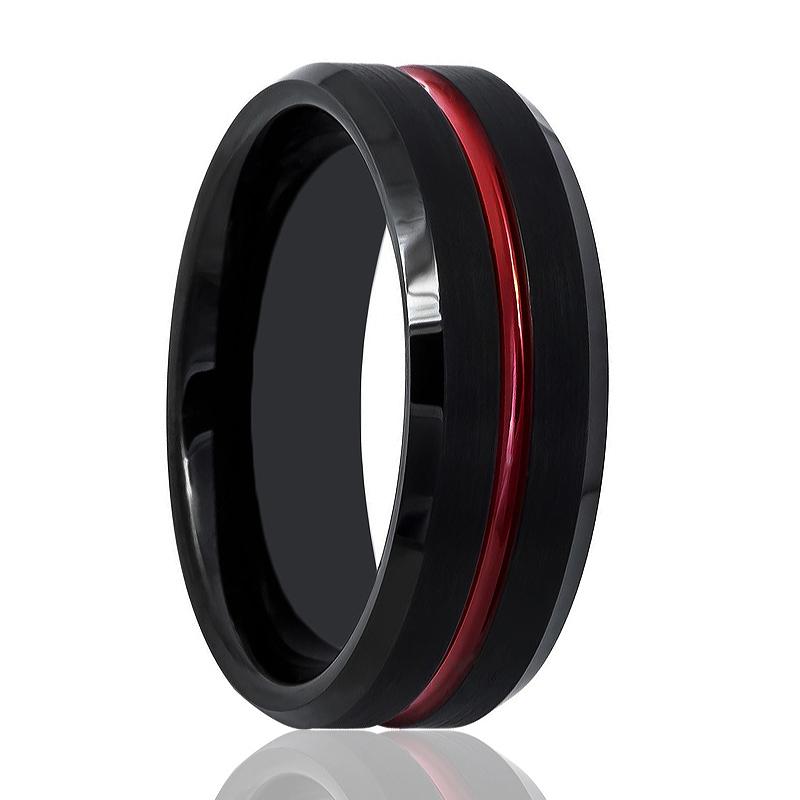 ATEN | Red Groove Tungsten Ring