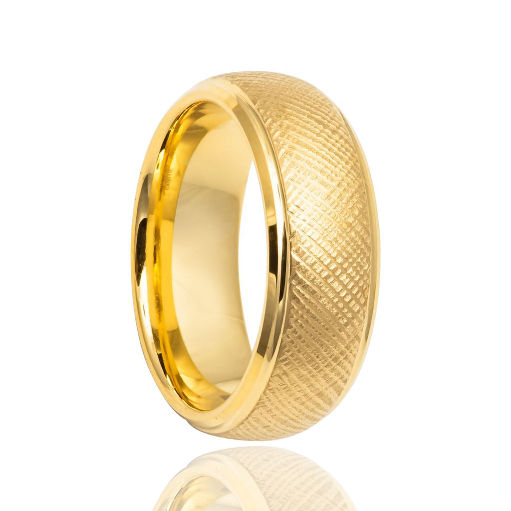 PYXIS | Yellow Gold Domed Tungsten Ring