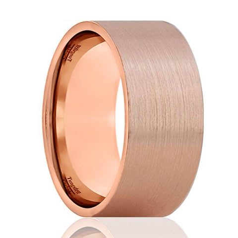 PERCY | Rose Gold Pipe Cut Tungsten Ring