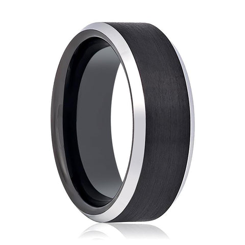 THURIO | Silver Beveled Tungsten Ring