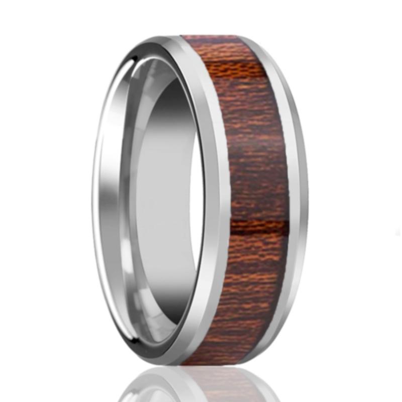 MYTHIC Koa Wood Inlay Tungsten Ring