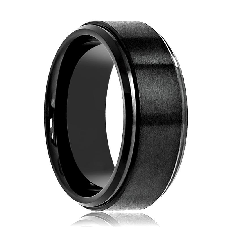 ALLIANCE | Black Stepped Edges Tungsten Ring