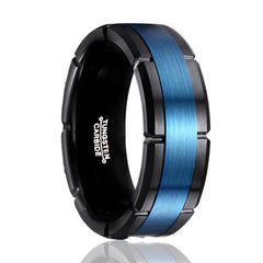 BLIZZARD | Black & Blue Tungsten Ring