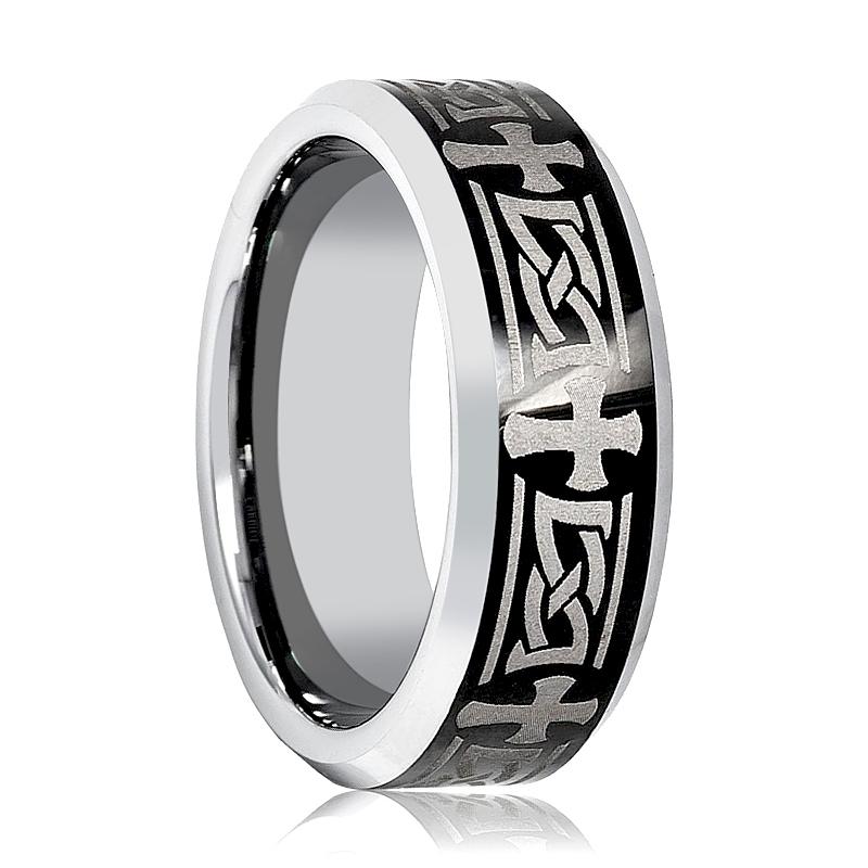 GARROS | Celtic Cross Design Tungsten Ring