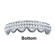 Impressionist CZ Stone Rhodium Plated Hip Hop Grillz