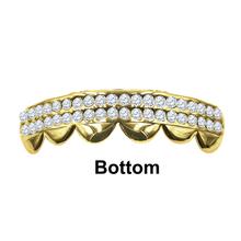 Impressionist CZ Stone 14k Yellow Gold Plated Hip Hop Grillz