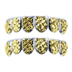 Impeccable Silver And Yellow Gold Plated Hip Hop Grillz