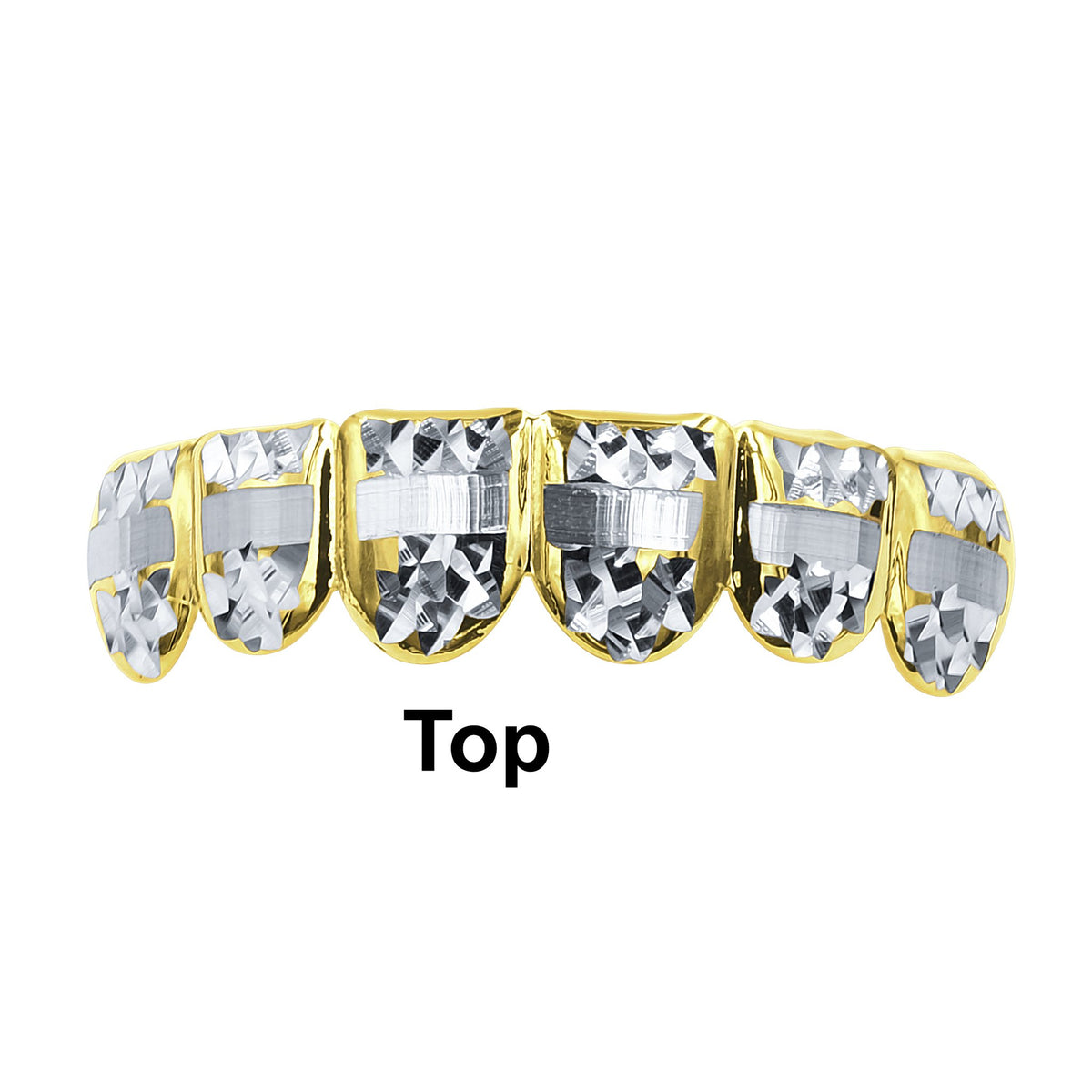 Engulfed Silver And Yellow Gold Plated Hip Hop Grillz