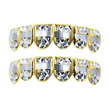 Engulfed Silver And Yellow Gold Plated Hip Hop Grillz