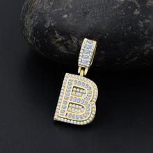 Signary Initials 925 Silver Yellow Gold Plated Pendant With CZ Stones