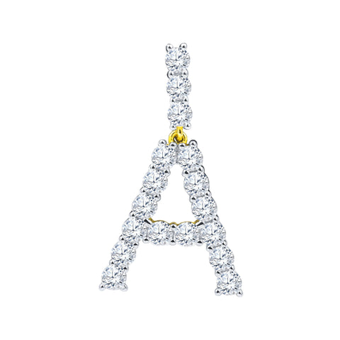 Absey Initials 925 Silver Yellow Gold Plated Pendant With CZ Stones