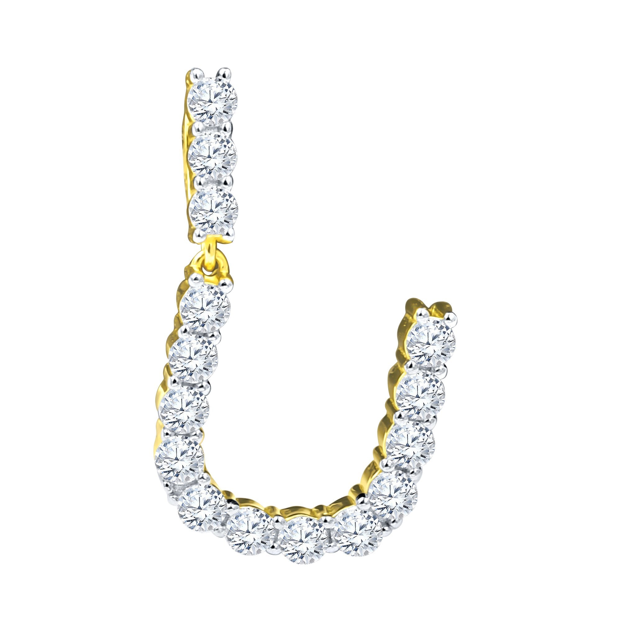 Absey Initials 925 Silver Yellow Gold Plated Pendant With CZ Stones