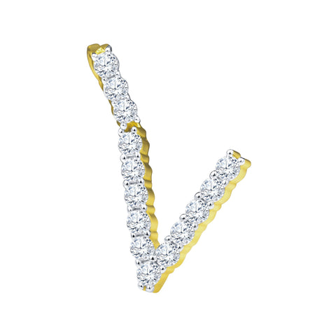 Absey Initials 925 Silver Yellow Gold Plated Pendant With CZ Stones