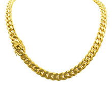 Paradisiacal 10mm Yellow Gold Plated Steel Cuban Chain