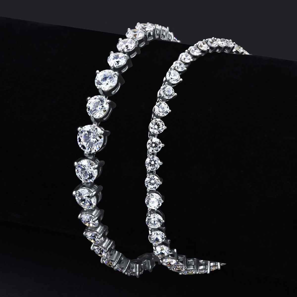 Luculentus 925 Silver Rhodium Plated Chain With Cz Stones