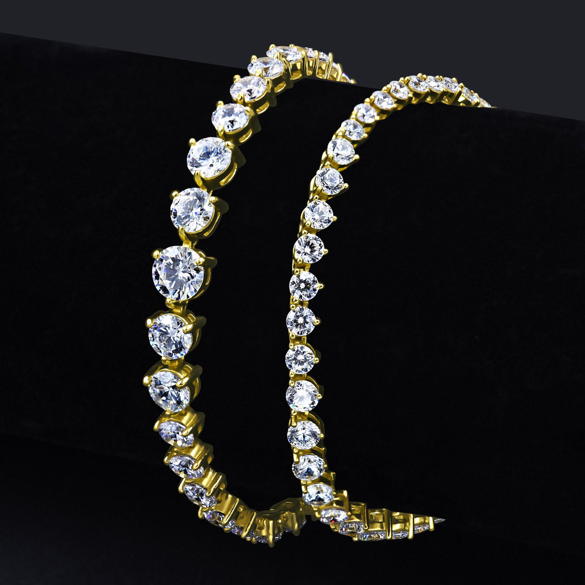 Luculentus 925 Silver 14K Yellow Gold Plated Chain With Cz Stones