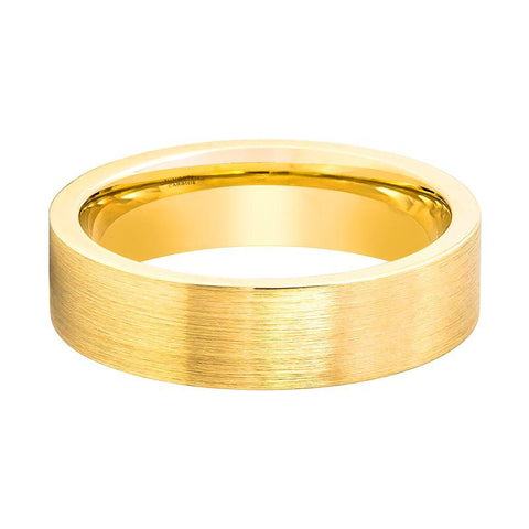 SLENDER | Flat Yellow Gold Tungsten Ring