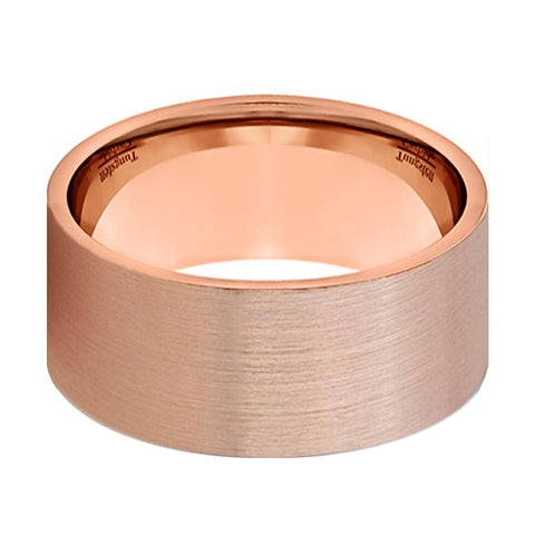 PERCY | Rose Gold Pipe Cut Tungsten Ring