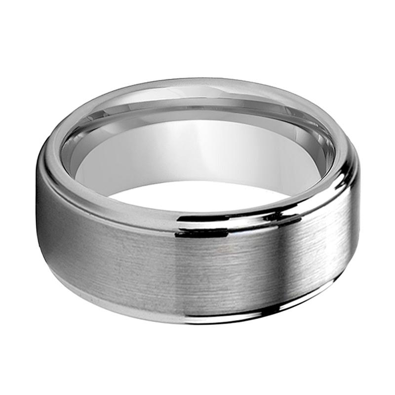 MARVEL | Polished Stepped Edge Tungsten Ring