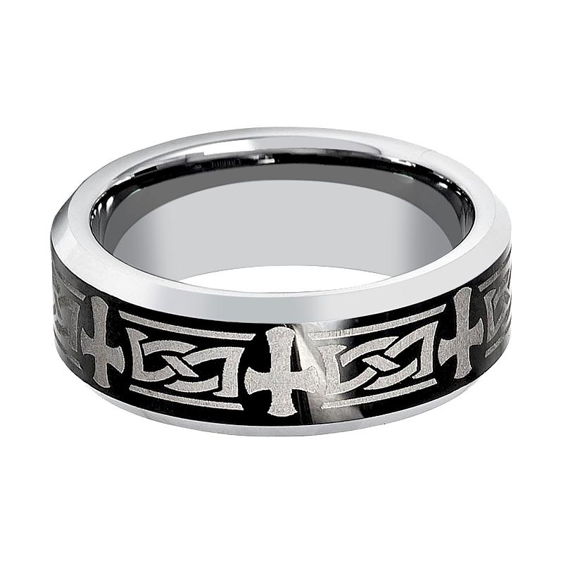 GARROS | Celtic Cross Design Tungsten Ring