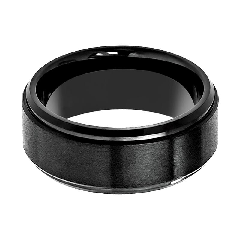 ALLIANCE | Black Stepped Edges Tungsten Ring