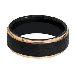 VOLANTIS | Rose Gold Step Edges Tungsten Ring