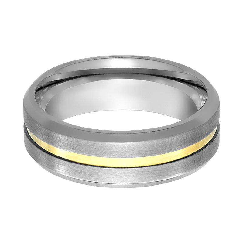 MAESTRO | Gold Groove Tungsten Ring