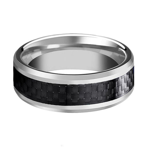 HERALD | Black Carbon Fiber Inlay Tungsten Ring