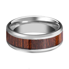 MYTHIC Koa Wood Inlay Tungsten Ring