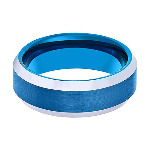 HYDRO | Blue and Silver Edges Tungsten Ring