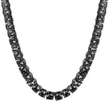 Sparkle Charcoal Grey Plated 925 Silver Tennis 4MM Chain With White CZ Stones