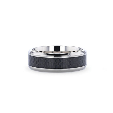 COLOSSEUM Black Carbon Fiber Inlay Titanium Wedding Ring