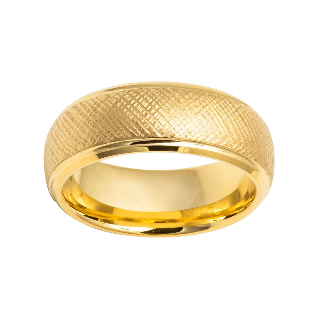 PYXIS | Yellow Gold Domed Tungsten Ring