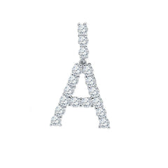 Absey Initials 925 Silver Rhodium Plated Pendant With CZ Stones