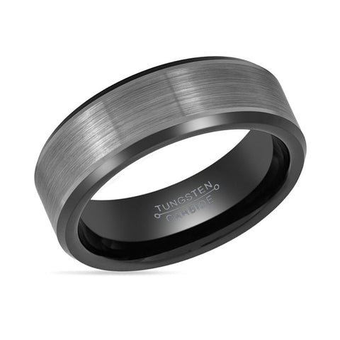 LOVELL | Two Tone Black Tungsten Ring